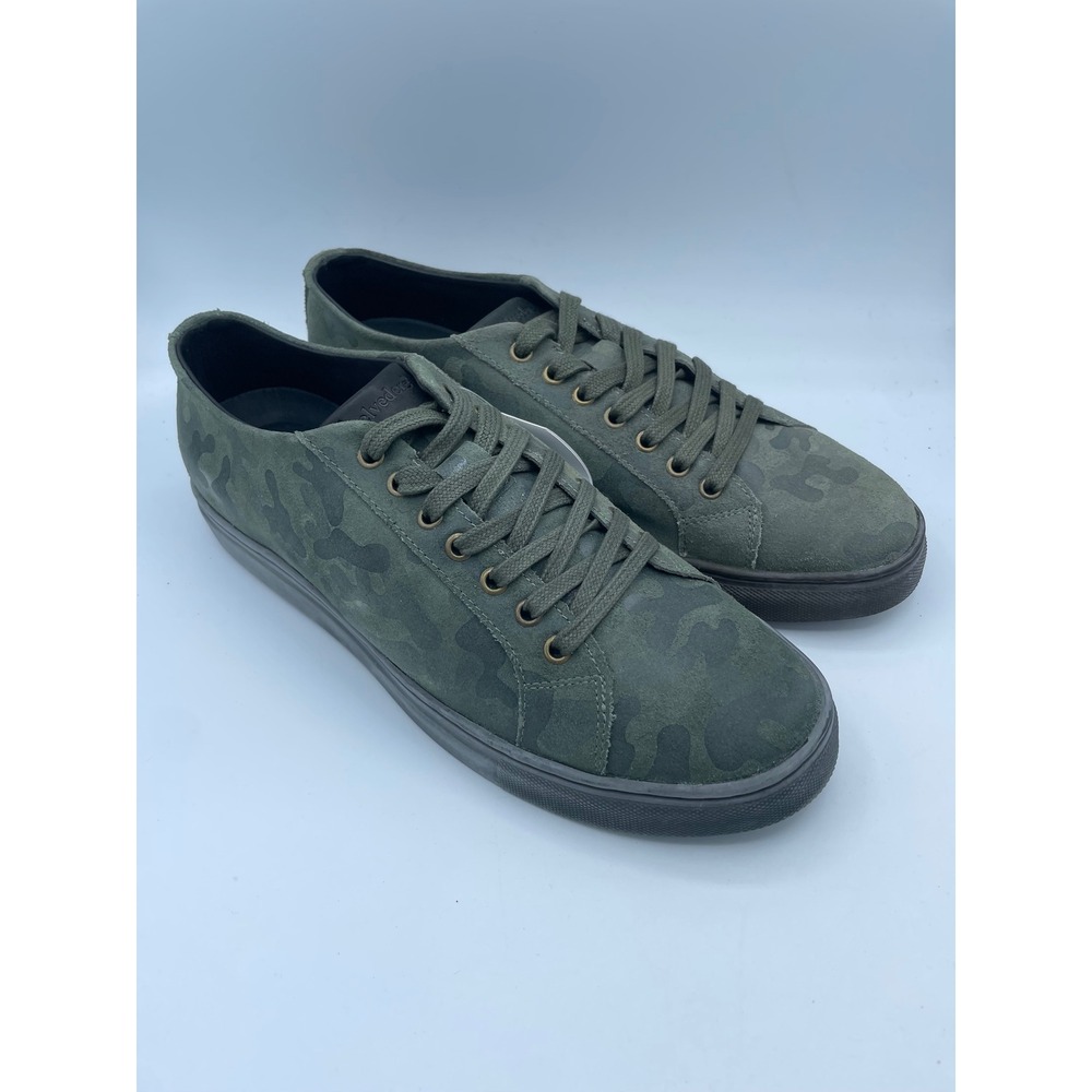 Belvedere Oliver Mens Green Camo Suede Sneakers Lace Up Low Top Brazil 8.5 D